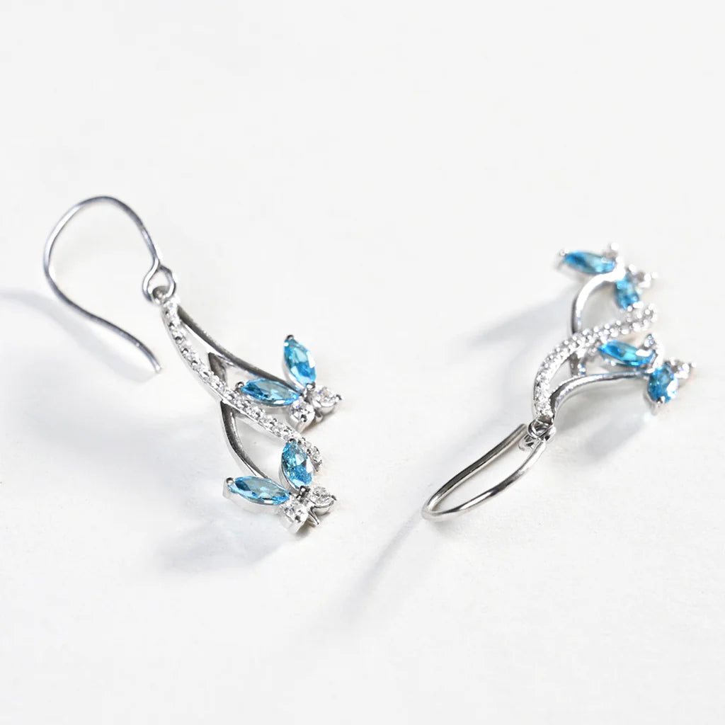 Butterfly Sterling Silver Dangle Earrings