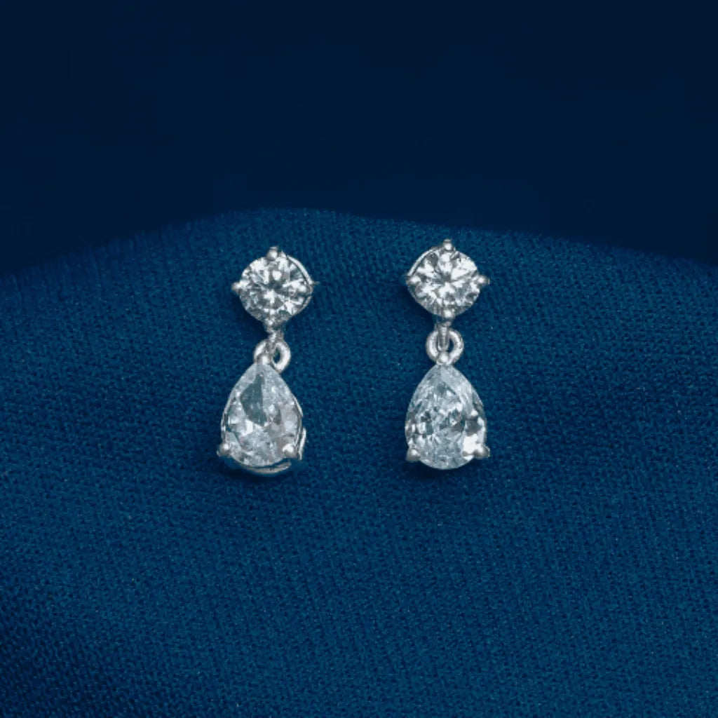 Elegant Sterling Silver Teardrop Dangle Earrings