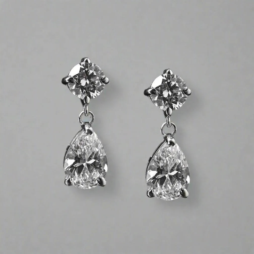 Elegant Sterling Silver Teardrop Dangle Earrings