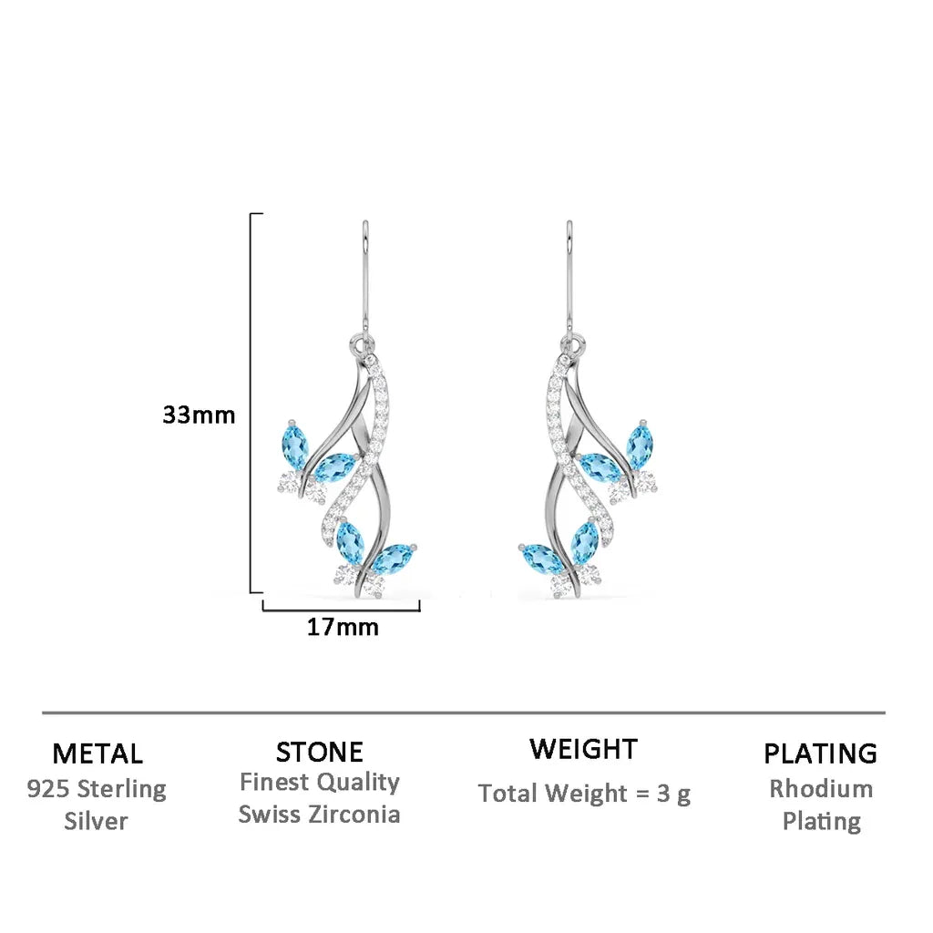 Butterfly Sterling Silver Dangle Earrings