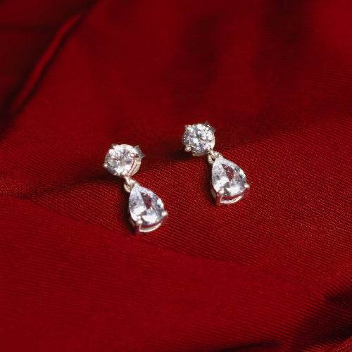 Elegant Sterling Silver Teardrop Dangle Earrings - Allure
