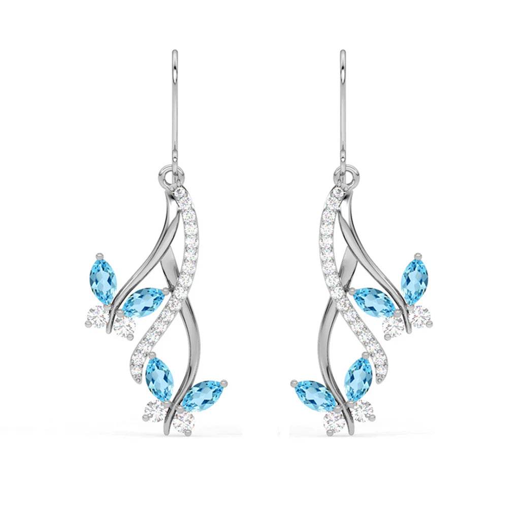 Butterfly Sterling Silver Dangle Earrings - Allure