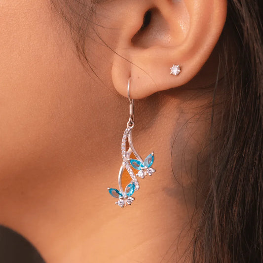Butterfly Sterling Silver Dangle Earrings