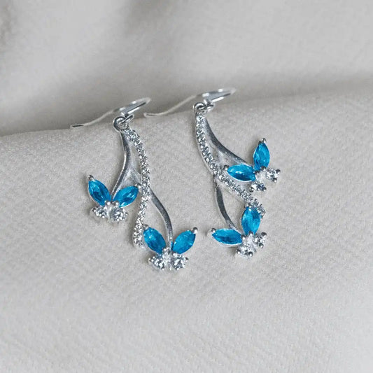 Butterfly Sterling Silver Dangle Earrings